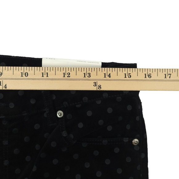 Loft Outlet Modern Skinny Black Velvet Gray Dot Jeans Womens Size 8 Pants NEW - Picture 3 of 14